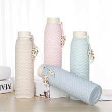 Silicone Imitation Rattan Glass Water Bottle Student Drinkware Portable Outdoor Travel Sports Drink Water Bottle Cute Girl Cup 2024 - buy cheap