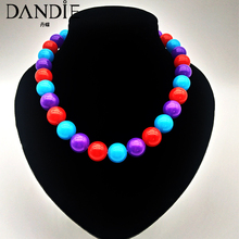 Dandie Fashionable acrylic colored bead necklace is simple and generous 2024 - buy cheap