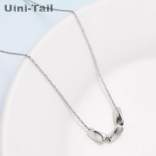 Uini-tail colar de prata esterlina 925, pequeno, simples, suave, transferência, grânulos, moderno, presente, gn873 2024 - compre barato