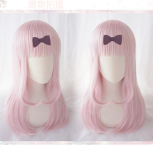 Chika Fujiwara Pink Wig Cosplay Kaguya-sama:Love is War Heat Resistant Hair Cosplay Costume Wigs + Bow Hairpin 2024 - buy cheap