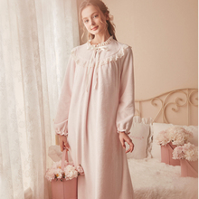 Pink Warm Nightgown Winter Sleepwear Velvet Nightgown Women Elegant Nightdress  Long Homewear Dress Velvet 2024 - buy cheap