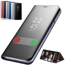 Умный флип-чехол с зеркалом для Samsung Galaxy S10 S8 S9 Plus S7 Edge S6 Note 9 8 5 J5 2016 A6 A8 J4 J8 J6 2018 A3 A5 2017 2024 - купить недорого