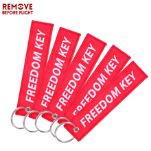 5PCS Keychain Freedom Key Chains Freedom Key Chain for Cars Red Embroidery Motorcycle Key Ring Jewelry llavero Aviation Gift OEM 2024 - buy cheap