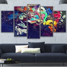 Canvas Painting Wall Art 5 Pieces Dream Astronauts Marvelous Travel Painting For Modern Decorative Bedroom Living Room Home 2024 - buy cheap