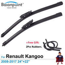 2Pcs Wiper Blades + 2Pcs Free Rubbers for Renault Kangoo (one rear door) 2008-2017 24"+22", Car Windshield Brushes 2024 - buy cheap