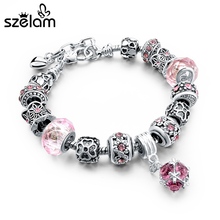 Szelam 2019, joyería de moda, pulseras de cuentas rosadas para mujer, pulseras y brazaletes pulsera DIY, bisutería SBR150306 2024 - compra barato