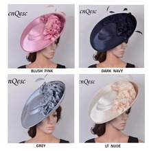 NEW COLOURS,Large saucer sinamay satin fascinator hat for Kentucky Derby,wedding,Church,party,formal occasions,all year round 2024 - buy cheap