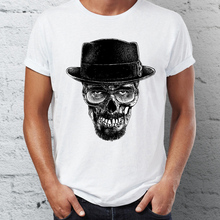 Camiseta con estampado de calavera de Heisenberg para hombre, camisa de color blanco oscuro, Walter Breaking Bad 2024 - compra barato