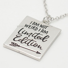 new  Inspirational necklace Arrow Accent Jewelry"I am not weird I am limited edition "necklace &keychain Confidence necklace 2024 - buy cheap