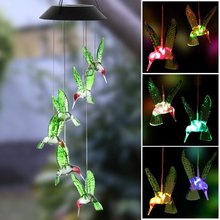 LED Solar Light Humming Bird Romantic Windbell Lights Wind Chime Light String Lamp Color Changing for Patio Yard Decor 2024 - buy cheap