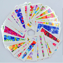 50 sheets Colorful Flower Hot Designs Watermark Nail Stickers Temporary Tattoos DIY Tips Nail Art Decals Manicure Beauty Tools 2024 - buy cheap