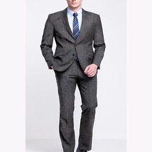 New Men Suits Plaid Terno Wedding Suit 2 Buttons Groom Tuxedos Tailored Wool blend mens Suits Custom Made (Jacket+pants) 2024 - buy cheap