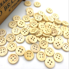 100 piezas, 15mm, 4 agujeros, botón de madera redondo para niño/bebé, costura artesanal WB105 2024 - compra barato