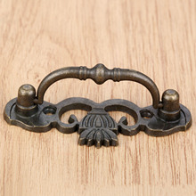 1Pc Vintage Bronze Handle Pull Wooden Gift Box Furniture Handle Knobs Cabinet Knobs Handles Chinese Furniture Hardware 80*30mm 2024 - buy cheap