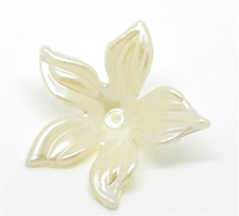 DoreenBeads 100PCs Beige Flower Acrylic Spacer Beads 28mm(1 1/8").(B19673), yiwu 2024 - buy cheap