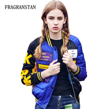 Winter New Fashion Letter Embroidery Patch Designs Women Baseball Down Jacket Hit Color Warm Stand Collar Casual Short Coat LY83 2024 - buy cheap