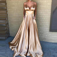 Sexy Spaghetti Strap Evening Dresses Long Satin Elegant Formal Party Gowns Evening Gowns Prom Dresses Robe De Soiree 2024 - buy cheap