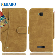 De cuero marrón, Cartera de Vintage, BQ BQ-5003L tiburón Pro 5 "Flip de lujo de 3 frente funda con ranuras para tarjetas imán soporte protectora del teléfono bolsas 2024 - compra barato