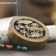 Chinese Dragon Phoenix Lotus Pattern Brass Copper Coils Incense Burner Aroma Furnace Zinc Alloy Smell Removing Censer Meditation 2024 - buy cheap