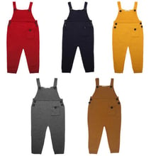 2019 Children Kids Overalls Harem Pants Boys Girls Pocket Knitted Overalls Jumpsuits Baby Clothing Size 1-5Yrs 2024 - buy cheap