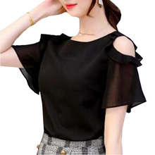 Womens Tops And Blouses Women Chiffon Long Sleeve Plus Size Flounce Blouse Girl Elegant Ladies Shirt Formal Office Clothes 2024 - buy cheap