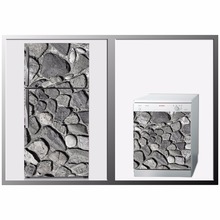 Papel de parede 3d com estampa de pedras, adesivo para porta da máquina de lavar louça, geladeira, adesivo para parede 2024 - compre barato