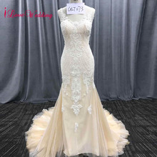 iLoveWedding Vintage Lace Mermaid Wedding Dress Turkey Vestido de Novia Sequin Lace Sheer Robe mariee Sexy Bridal Gowns 2024 - buy cheap