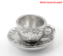 DoreenBeads 20PCs dull silver color Cup & Saucer Tableware Charm Pendants 14x8mm(4/8"x3/8") (B21973) 2024 - buy cheap