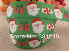 2013 new arrival 7/8" (22mm) green Santa Claus gift printed grosgrain ribbon christmas ribbon wholesale 50 yards 2024 - buy cheap