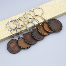 5Pcs Round Wood Cabochon Keychain Base Settings 25mm 30mm Dia Wooden Cameo Bezel Blanks Diy Key Chain Keyring Accessories 2024 - buy cheap