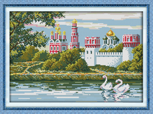 Swan lake cross stitch kit 14ct 11ct count printed canvas stitching embroidery DIY handmade needlework 2024 - buy cheap