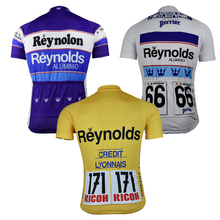 Новая Профессиональная командная веломайка, Мужская велосипедная одежда с коротким рукавом, желтая, синяя, белая, Классическая велосипедная одежда, гоночная одежда для горных велосипедов 2024 - купить недорого