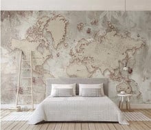 Custom Any Size Murals Wallpaper 3D Retro World Map Photo Wall Painting Living Room Study Elder's Bedroom Backdrop Wall Decor 3D 2024 - buy cheap