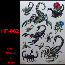 HF-062 тату-Скорпион Размер узора 225 мм x 160 мм абсолютно новый боди-арт тату временные тату экзотические сексуальные тату наклейки 2024 - купить недорого