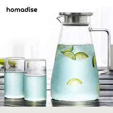 Homadise Glass Kettle Transparent Teapot Glass Water Pot Fruit Infuser Heat-esistant Stainless Steel Strainer Filter Juice Jug 2024 - buy cheap