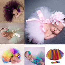 Infant Newborn Baby Girl Clothes Girls Flower Headband Mesh Ball Gown Tutu Skirts Photography Prop Baby Clothing Set For Baby 2024 - buy cheap