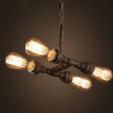 Luminária pendente estilo loft, luminária estilo retrô, canos de água, material vintage, iluminação industrial 2024 - compre barato