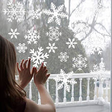 38 Pcs/Lot Snowflake Electrostatic Wall Stickers Window Kids Room Christmas Decoration Decals For Home Decor New Year Wallpaper 2024 - buy cheap