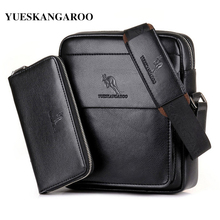 Yuescanguru bolsa de ombro masculina casual de marca luxuosa, bolsa de mão vertical de couro de negócios, bolsa mensageiro masculina vintage com carteira 2024 - compre barato