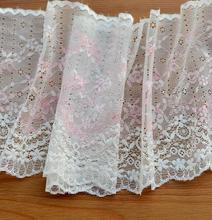 2 Meters 15.5cm Width 2018 Latest African Guipure Embroidery Pink Lace Trim Embroidered Lace Fabric 2024 - buy cheap