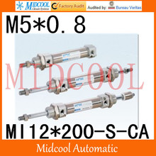 MI Series ISO6432 Stainless Steel Mini Cylinder  MI12*200-S-CA  bore 12mm port M5*0.8 2024 - buy cheap