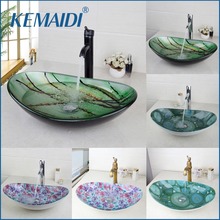 Kemaidi-novo conjunto de torneira para banheiro, vidro temperado, peça de substituição manual, estrutura de bronze, orb, cor preta 2024 - compre barato