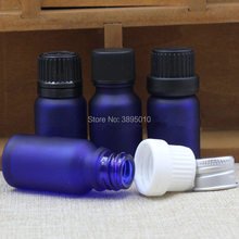 5ml Empty frosted blue glass bottle Mini glass essential oil bottle with plastic lids F1033 2024 - buy cheap