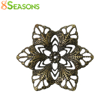 8SEASONS Embellishments Findings Filigree Wraps Connectors Flower Antique Bronze 3.5cm x 3.0cm,100 PCs 2024 - buy cheap