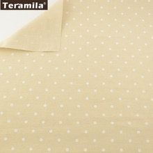 Cotton Linen Fabric Sewing Material Tissu Tablecloth Pillow Bag TERAMILA Home Textile Print White Dots Curtain Cushion Pillow 2024 - buy cheap