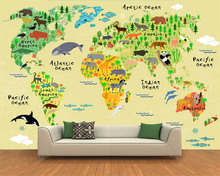 Beibehang-papel tapiz de dibujos animados 3d, mundo de los animales, viaje, guardería, telón de fondo para habitación, papel tapiz para paredes 3 d 2024 - compra barato