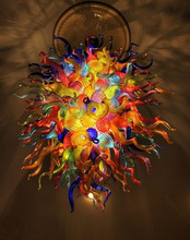 China Supplier Wedding Decoration Dale Style Colorful Hand Blown Glass Chandelier for High Ceiling 2024 - buy cheap