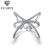 Punk Rock Star Cubic Zirconia Rings For Women S925 Silver Color Party Ring Fashion Jewelry Bijoux Bague Femme Accessories CC237 2024 - buy cheap