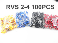 100PCS RVS2-4  Ring Insulated Wire Connector Electrical Crimp Terminal Cable Wire Connector for 1.5-2.5mm2(A.W.G.16-14) 2024 - buy cheap