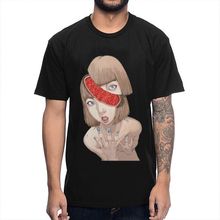 Para o sexo masculino shintaro kago fração camiseta qualidade manga junji ito t camisa em torno do pescoço frete grátis 2024 - compre barato